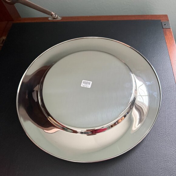 Crate & Barrel Stainless Steel Chargers Set of 4 - Elegant Dining - Picture 4 of 10